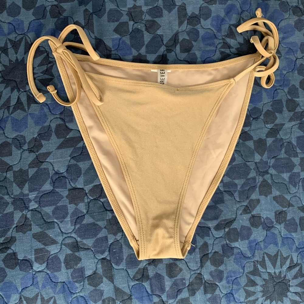 gold/tan high leg bikini bottoms